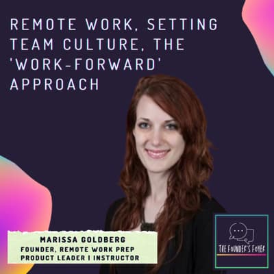 Cover art for #15 Remote work, setting team culture, the 'work forward' approach ft. Marissa Goldberg, Remote Work Prep - The Founder's Foyer Podcast